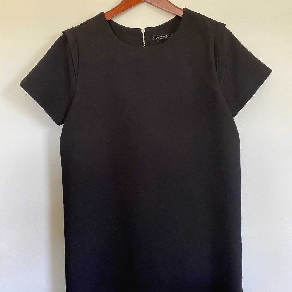 Zara Basics Black Shift Dress Size L